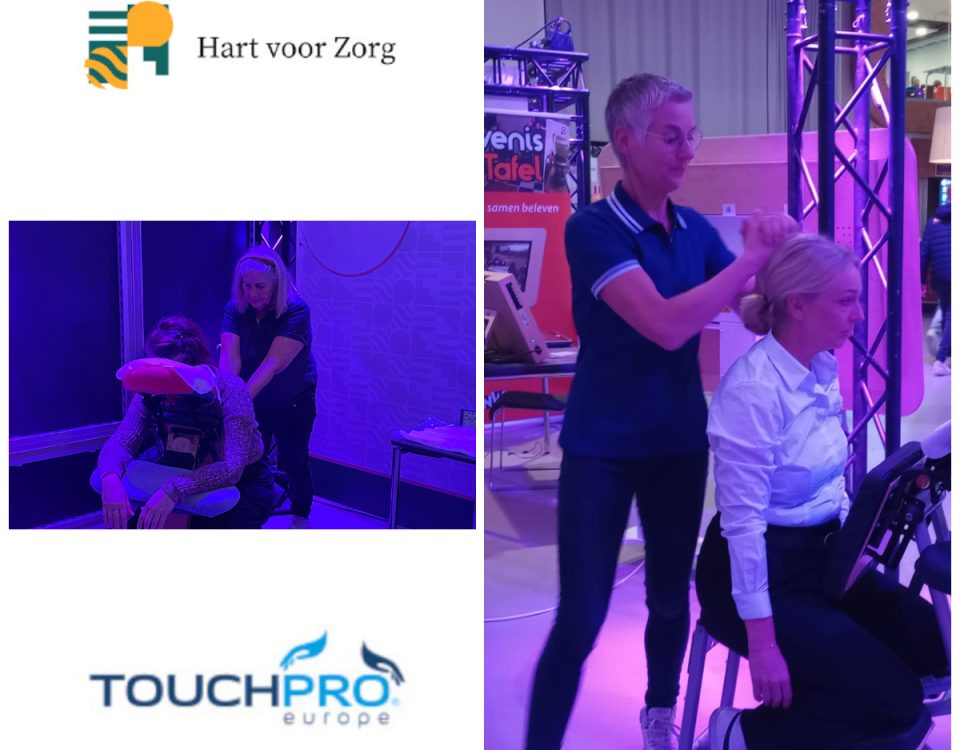 Stoelmassage onder blauw licht